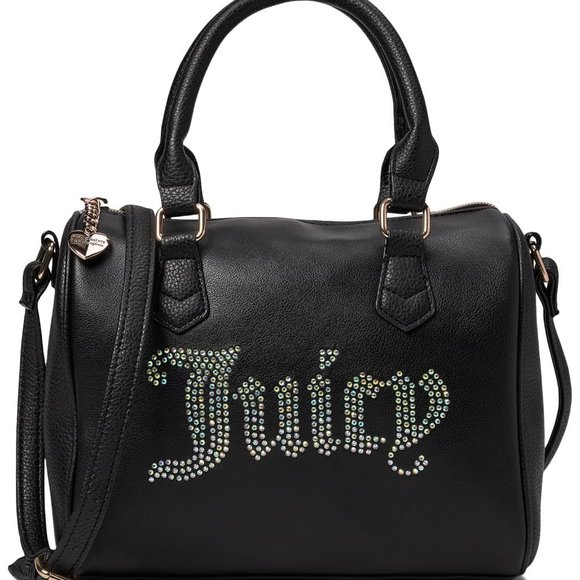 Juicy Couture Be Classic Satchel Bag Black Crystal Logo New Sealed - Picture 1 of 16